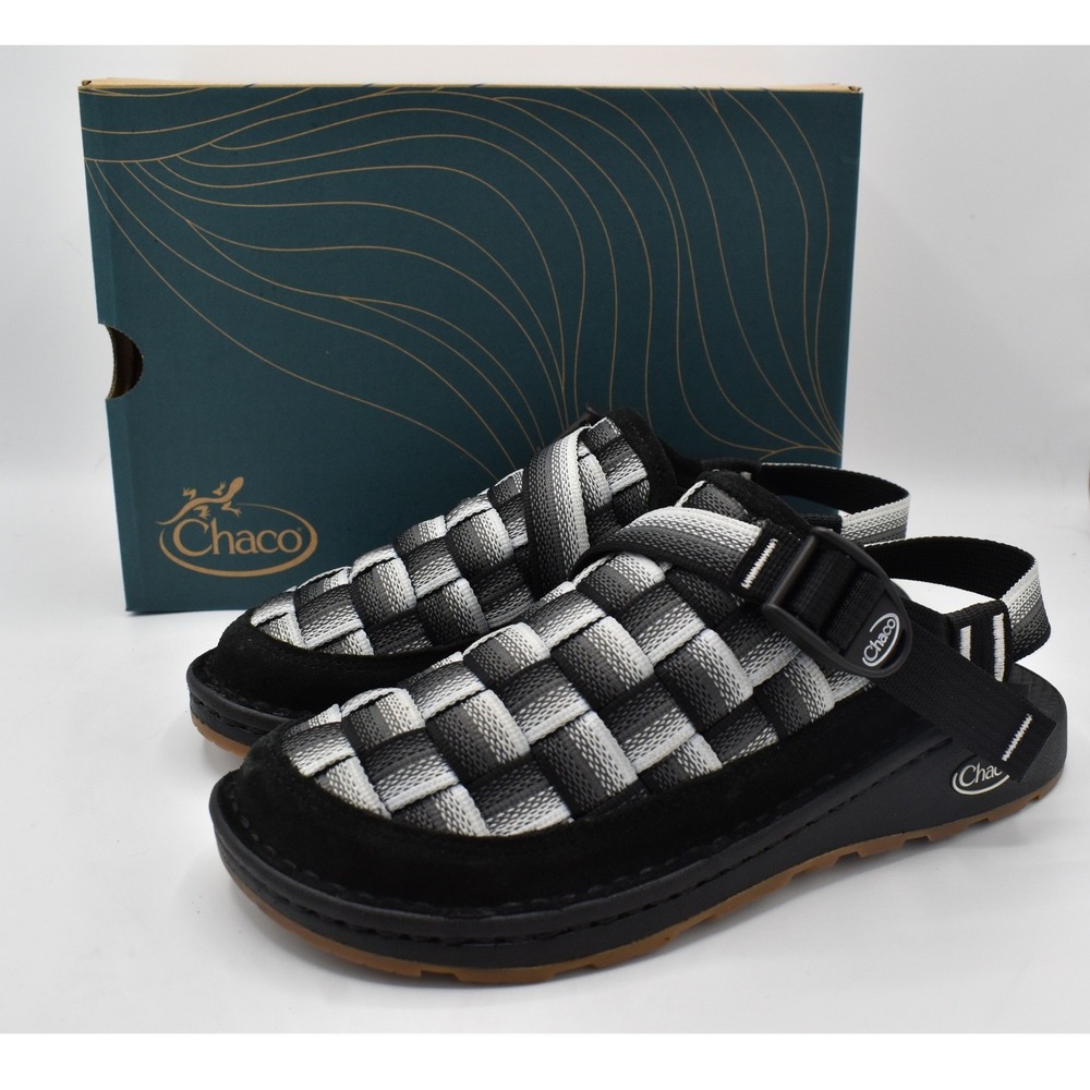 Chaco Canyon Woven Clog Womens 7 Black White Fade Shoes NWB